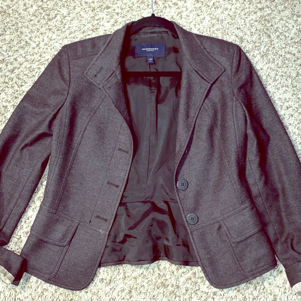 Burberry wool cashmere grey jacket size small